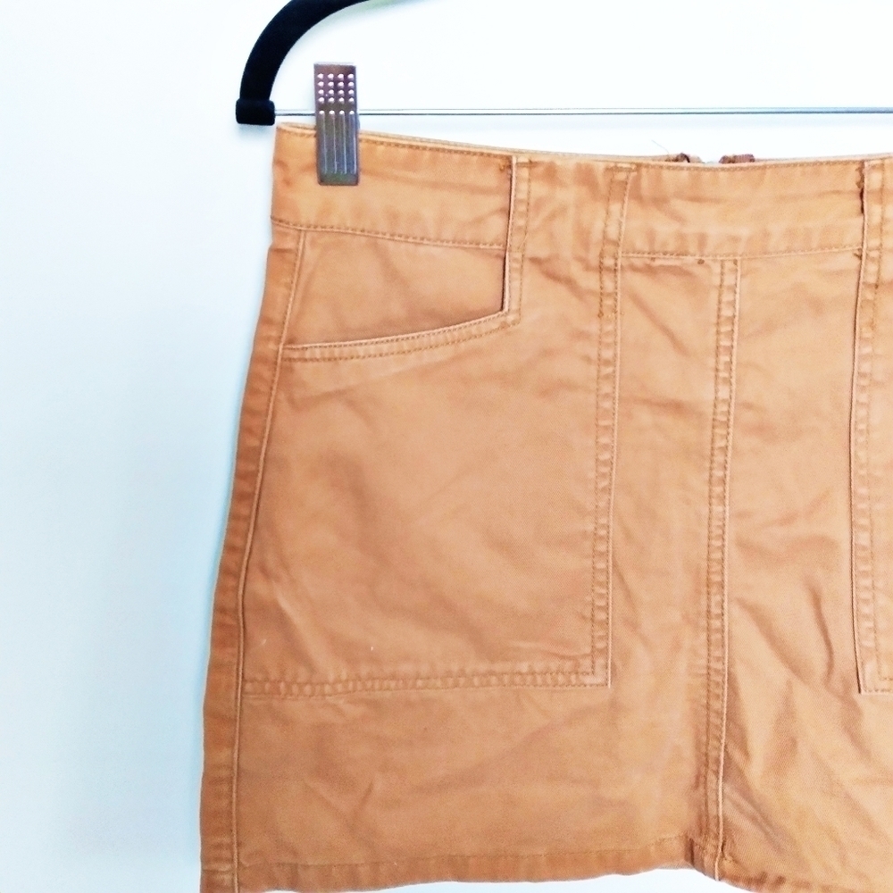 Forever 21 Burnt Orange Rust Denim Mini Skirt Size Medium - Picture 3 of 6